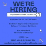 ASU Jobs Registered behavior Tech  Posted by Beyond Behavior Arizona  for Arizona State Students in Tempe, AZ